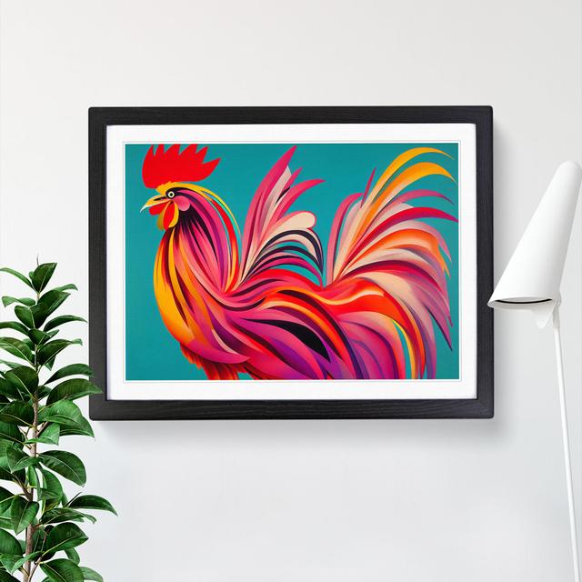 Colourful Rooster Vol.2 - Picture Frame Graphic Art Brambly Cottage Frame Colour: Black Framed, Size: 34cm H x 46cm W x 2cm D on Productcaster.