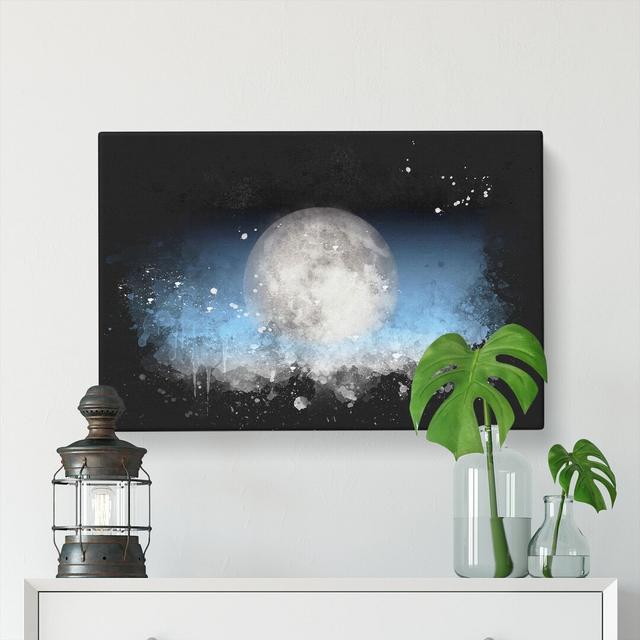 The Moon Above - Wrapped Canvas Graphic Art Print East Urban Home Size: 60cm H x 91cm W x 3cm D on Productcaster.