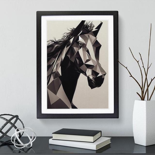 Abstract Horse No.6 - Picture Frame Graphic Art Natur Pur Frame Colour: Black, Size: 34cm H x 25cm W x 2cm D on Productcaster.