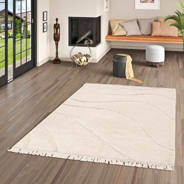 Jasonville Shaggy Cream Indoor/Outdoor Rug Bloomsbury Market Rug Size: Rectangle 160 x 230cm on Productcaster.