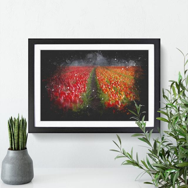 Field of Tulips - Picture Frame Graphic Art East Urban Home Frame Option: Black Framed, Size: 36cm H x 48cm W x 2cm D on Productcaster.