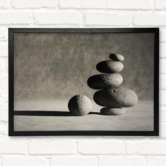 Black N White Stone Age Framed Print Latitude Run Size: 21cm H x 29.7cm W on Productcaster.