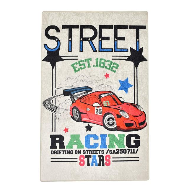 Singletary Shaggy Street Racing Cream Rug Corrigan Studio Rug Size: Rectangle 99 x 160cm on Productcaster.