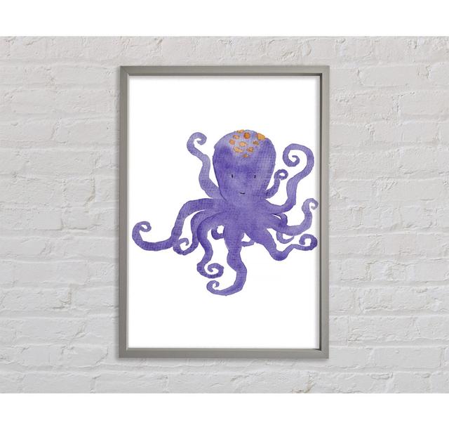 Lila Oktopus - Einzelner Bilderrahmen Kunstdrucke auf Leinwand Bright Star Größe: 84,1 cm H x 59,7 cm B x 3,3 cm T on Productcaster.