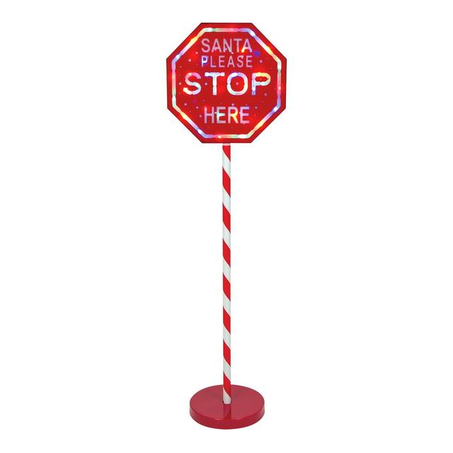 Santa Please Stop Here Sign Christmas Workshop on Productcaster.