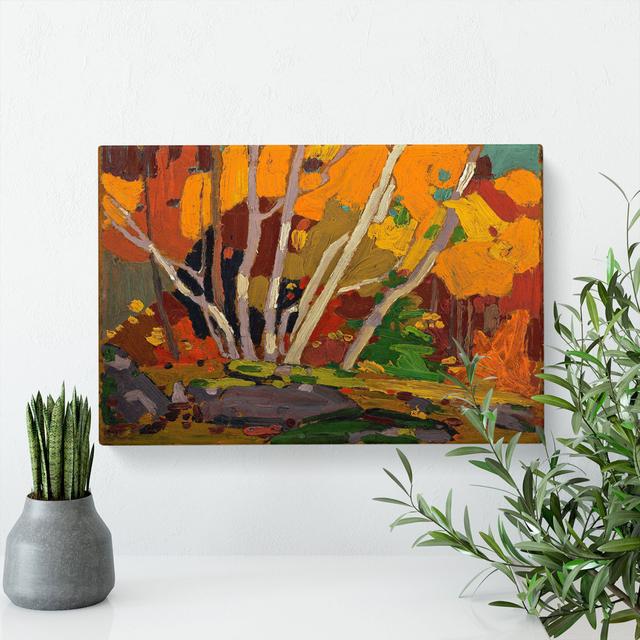 Autumn Birches by Tom Thomson - Wrapped Canvas Painting East Urban Home Size: 35cm H x 50cm W x 3cm D on Productcaster.