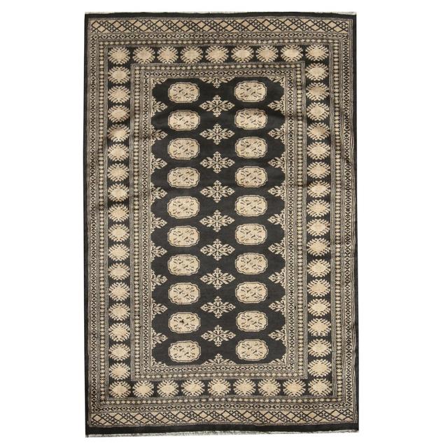 Bukhara Hand-Knotted Wool Grey/Black Rug Bloomsbury Market on Productcaster.