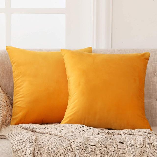 Frith Decorative Cushion Cover (Set of 2) Canora Grey Size: 66cm H x 66cm W x 1cm D, Colour: Gold Yellow on Productcaster.