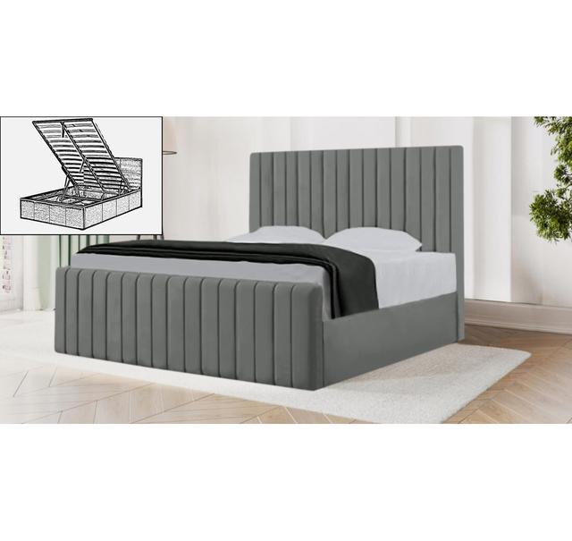 Double Sophia Storage Bed Burgundy Brayden Studio Colour: Chrome, Size: Double (4'6) on Productcaster.