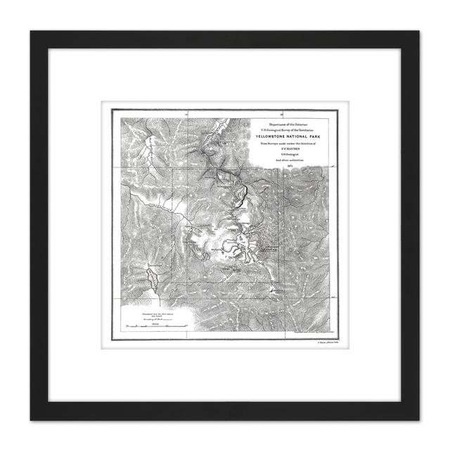 1871 Yellowstone National Park USA Map by Hayden- Picture Frame Painting Breakwater Bay on Productcaster.