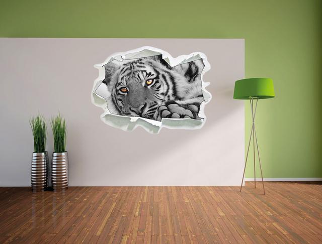 Wandtattoo Entspannter Tiger East Urban Home Größe: 67 cm H x 92 cm B x 0,02 cm T on Productcaster.