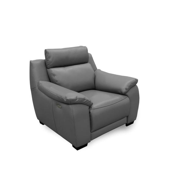 Liekele 109Cm Wide Genuine Leather Armchair Ebern Designs Upholstery Colour: Grey on Productcaster.