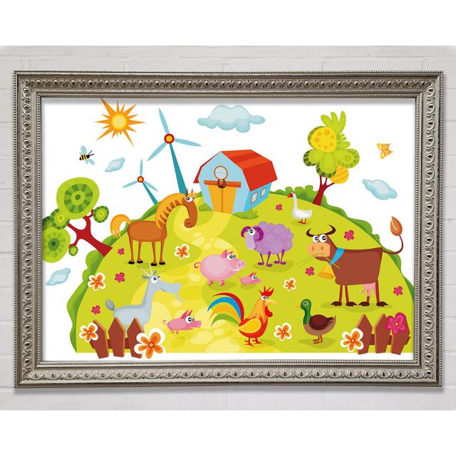 Farm Animals - Print August Grove Format: Silver Framed Paper, Size: 59.7cm H x 84.1cm W x 3cm D on Productcaster.