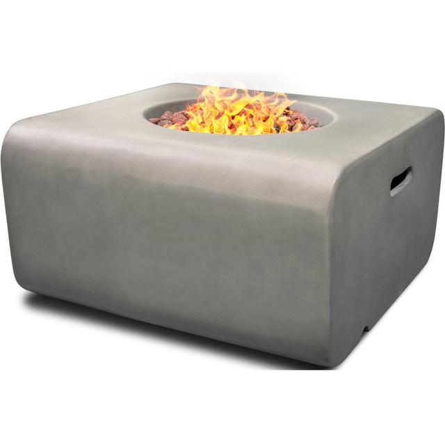 Lavish Garden & Patio Gas Fire Pit With Eco-Stone Finish Ebern Designs Finish: Dark Grey on Productcaster.