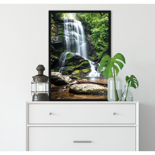 Gerahmtes Foto "Waterfall" Alpen Home Größe: 100 cm H x 70 cm B x 2.5 cm T on Productcaster.