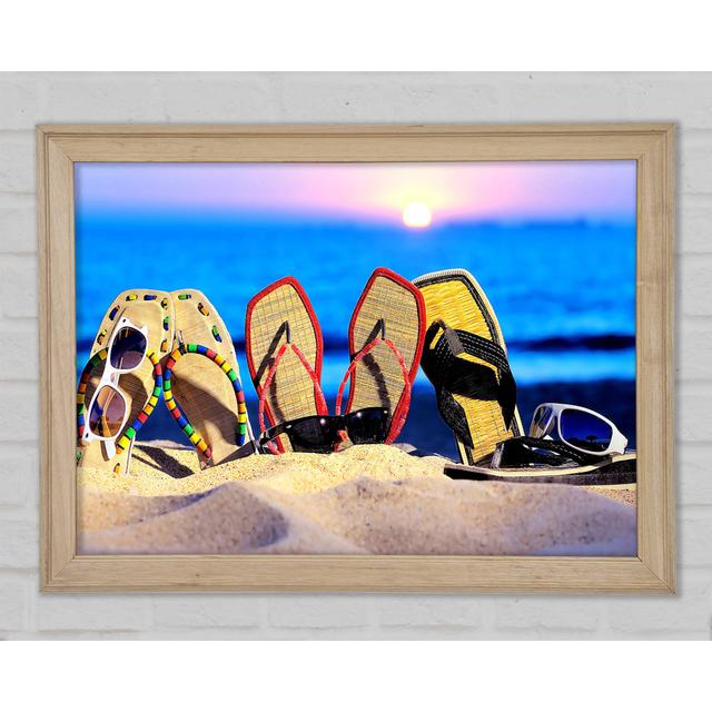 Friends Enjoying The Sun Framed Print Highland Dunes Size: 84.1cm H x 118.9cm W x 1.5cm D on Productcaster.