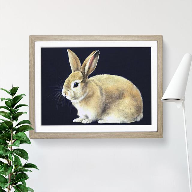 Lone Rabbit - Single Picture Frame Print Brambly Cottage Size: 34cm H x 46cm W x 2cm D, Frame Colour: Oak on Productcaster.