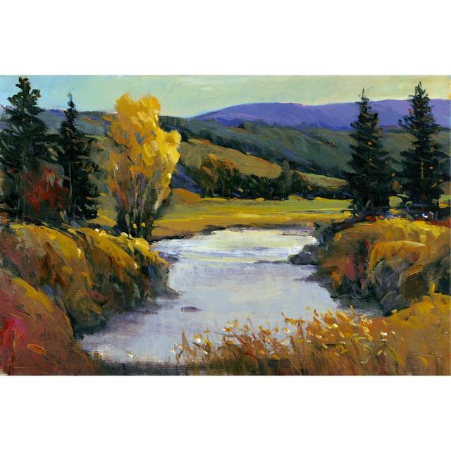 Purple Mountain View I by Timothy O' Toole - Wrapped Canvas Painting Three Posts Size: 81cm H x 122cm W on Productcaster.