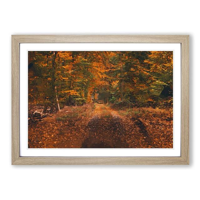 Magical Autumn Forest in Germany in Abstract - Picture Frame Graphic Art Print East Urban Home Size: 60cm H x 91cm W x 2cm D, Frame Option: Oak on Productcaster.