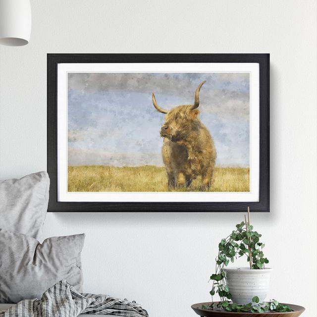 Highland Bull Cow Vol.1 - Picture Frame Graphic Art East Urban Home Size: 48cm H x 65cm W x 2cm D, Frame Option: Black Framed on Productcaster.