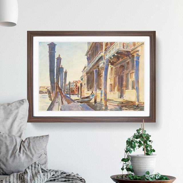 Gondola Moorings in Venice by John Singer Sargent - Picture Frame Painting East Urban Home Size: 48cm H x 65cm W x 2cm D, Frame Option: Walnut Framed on Productcaster.