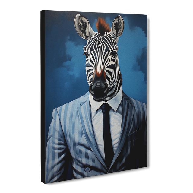 Zebra in a Suit Painting Happy Larry Size: 76cm H x 50cm W x 3cm D on Productcaster.