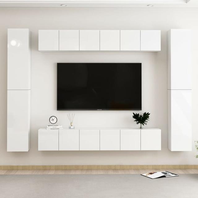 Wohnwand Axell für TVs bis zu 88" Ebern Designs Farbe: Hochglanzweiß on Productcaster.