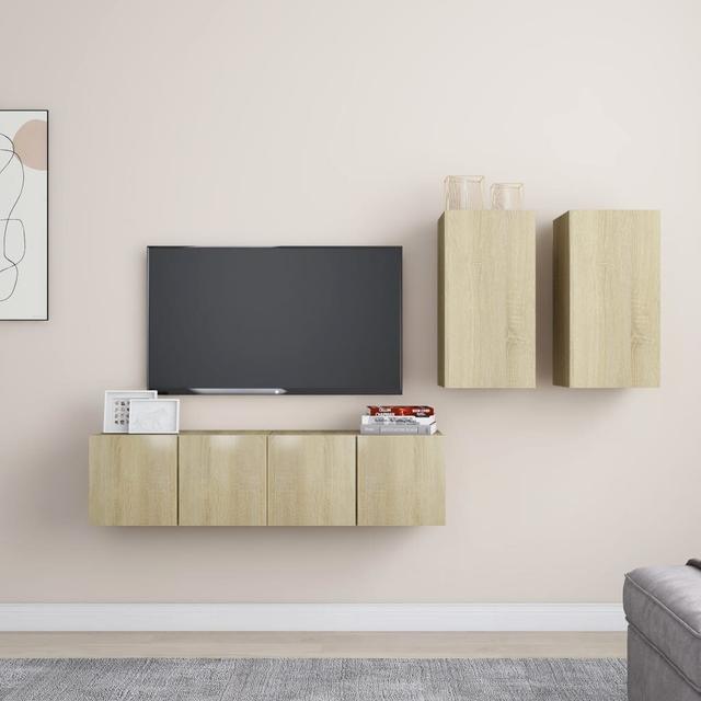 Wohnwand Gilma für TVs bis zu 88" (Set of 4) 17 Stories Farbe: Sonoma-Eiche on Productcaster.