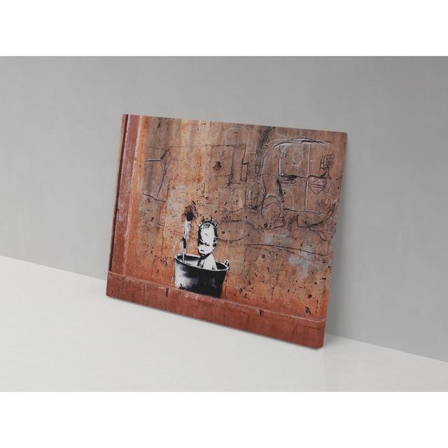 3Rd World Bath Banksy - Wrapped Canvas Print ClassicLiving Size: 82cm H x 123cm W x 4cm D on Productcaster.