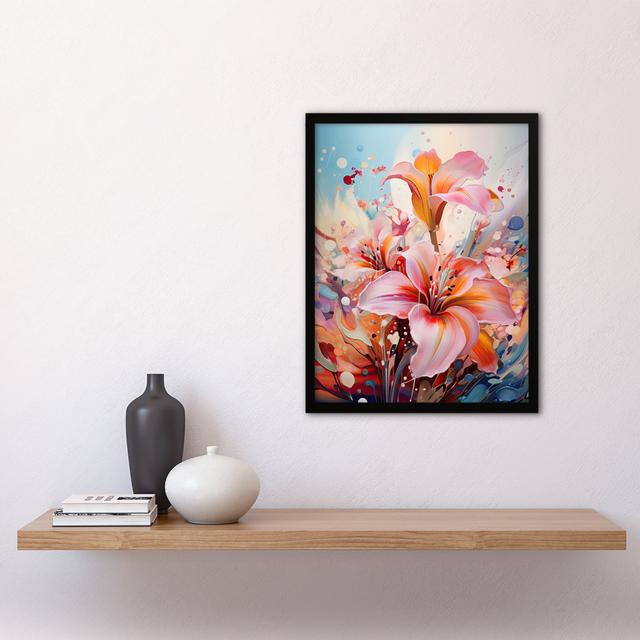 Abstract Flowers Vibrant Painting Dreamy Meadow Of Lilies - Single Picture Frame Art Prints Marlow Home Co. on Productcaster.