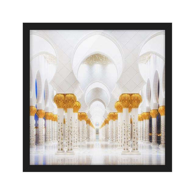 Mosque in Gold - Picture Frame Photograph Ebern Designs Frame Option: Black Framed, Size: 50cm H x 50cm W x 2cm D on Productcaster.