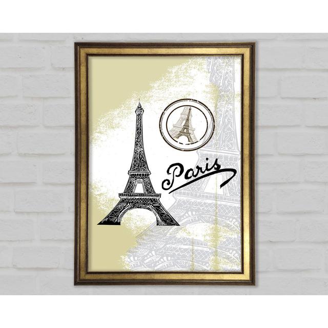 Eiffel Tower Framed Print Fleur De Lis Living Size: 42cm H x 29.7cm W x 1.5cm D on Productcaster.