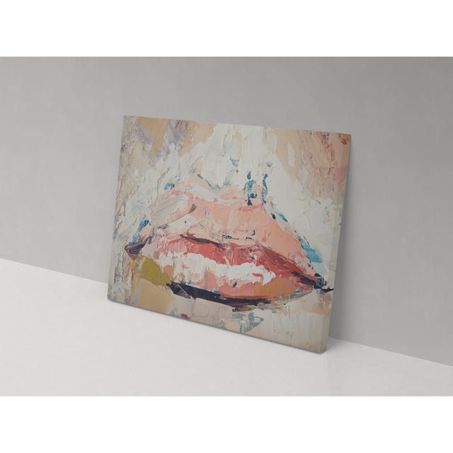 Blush Lips - Wrapped Canvas Painting Metro Lane Size: 67cm H x 102cm W x 4cm D on Productcaster.