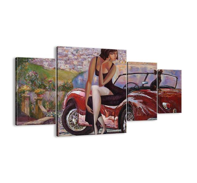 Summer? Only on the Riviera - 4 Piece Unframed Painting Print Set on Canvas Corrigan Studio Size: 90cm H x 160cm W x 1.8cm D on Productcaster.