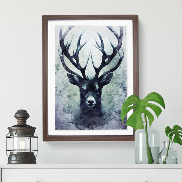 View of the Stag No.1 - Picture Frame Graphic Art Alpen Home Size: 46cm H x 34cm W, Frame Colour: Walnut on Productcaster.