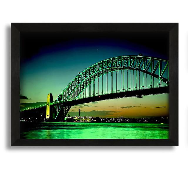 Sydney Harbour Bridge Green Cast Framed Print Highland Dunes Size: 60cm H x 84cm W x 10cm D on Productcaster.