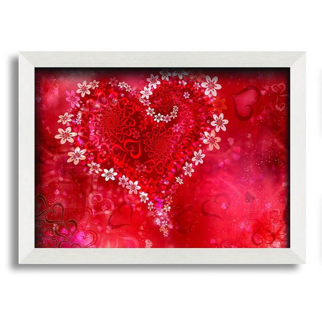 Pana Love Heart Flowers - Single Picture Frame Art Prints Latitude Run Size: 29.7cm H x 42cm W x 10cm D on Productcaster.