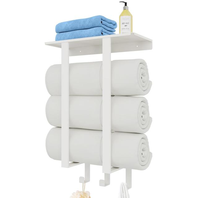 Towel Racks Wall Mounted-50" H x 32" W x 16" D Belfry Bathroom Finish: White on Productcaster.