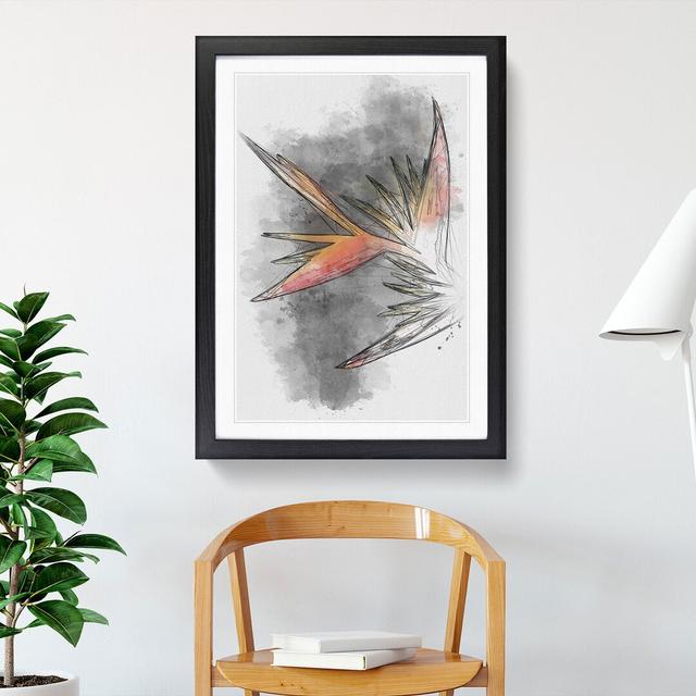 Orange and Red Bird of Paradise - Picture Frame Painting Print East Urban Home Size: 45cm H x 33cm W x 2cm D, Format: Black Framed on Productcaster.