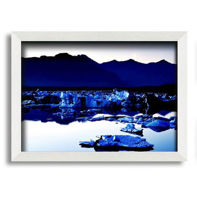 Blue Ice Calm Framed Print Wall Art Highland Dunes Size: 42cm H x 59.7cm W x 3.4cm D, Format: Bronze Framed Paper on Productcaster.