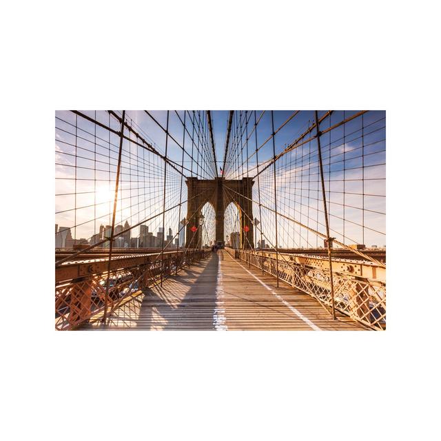 Brooklyn Bridge At Sunset, New York City, New York, USA by Matteo Colombo - No Frame Print on Canvas East Urban Home Size: 45.72cm H x 66.04cm W x 3.8 on Productcaster.