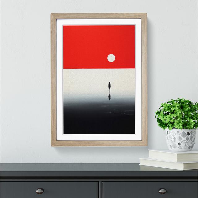 Minimalist Modern - Single Picture Frame Print on Wood 17 Stories Format: Oak Framed, Size: 46cm H x 34cm W x 2cm D on Productcaster.