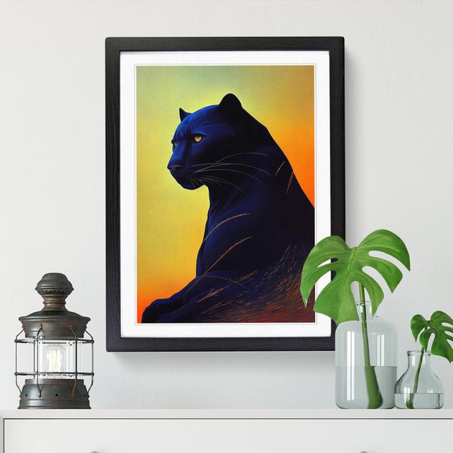 Panther Impressionism Vol.1 - Single Picture Frame Painting ClassicLiving Frame Option: Oak, Size: 64cm H x 46cm W x 2cm D on Productcaster.