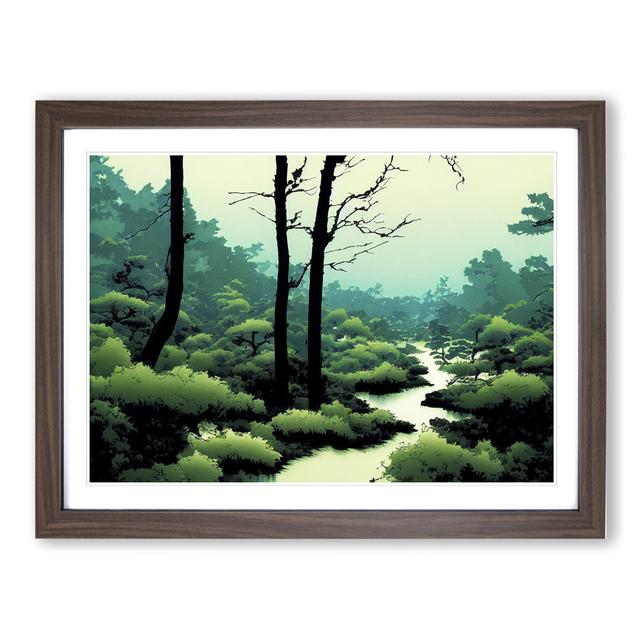 Cool Forest - Picture Frame Graphic Art Alpen Home Size: 34cm H x 46cm W x 2cm D, Frame Colour: Walnut on Productcaster.