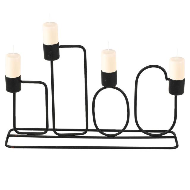 16cm Metal Candle Holder Holds Up To 4 Candles Dinner Centrepiece / Home Décor Fairmont Park Colour: Black on Productcaster.