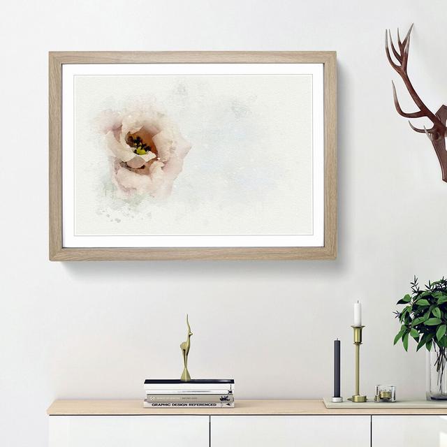 Dusty Pink Flower in a Vase - Picture Frame Graphic Art Print East Urban Home Size: 62cm H x 87cm W x 2cm D, Frame Option: Oak Framed on Productcaster.