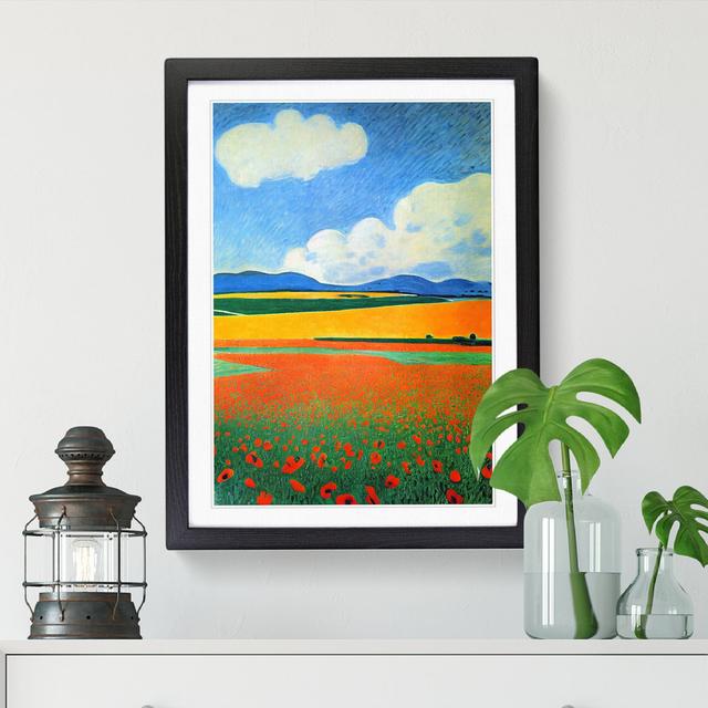 Poppy Field Art Painting - Picture Frame Print Big Box Art Size: 34cm H x 25cm W x 2cm D, Frame Option: Black on Productcaster.