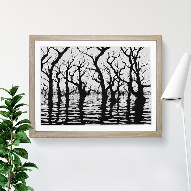 River Trees - Picture Frame Painting Alpen Home Size: 34cm H x 46cm W x 2cm D, Frame Colour: Oak on Productcaster.