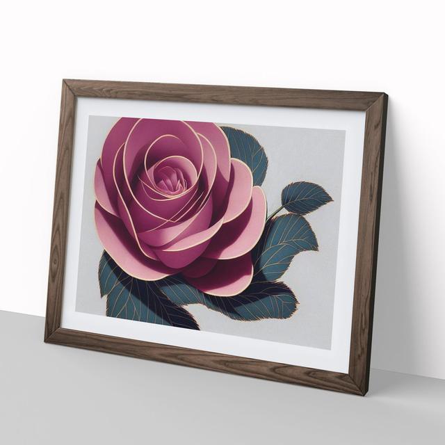 Rose Flower Deco Vol.1 - Picture Frame Painting 17 Stories Size: 25cm H x 34cm W x 2cm D, Frame Colour: Walnut on Productcaster.