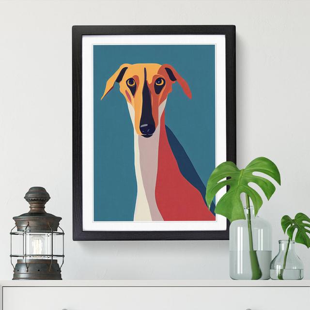 Cindina Greyhound Minimalistic - Picture Frame Print Marlow Home Co. Frame Option: Black, Size: 64cm H x 46cm W x 2cm D on Productcaster.